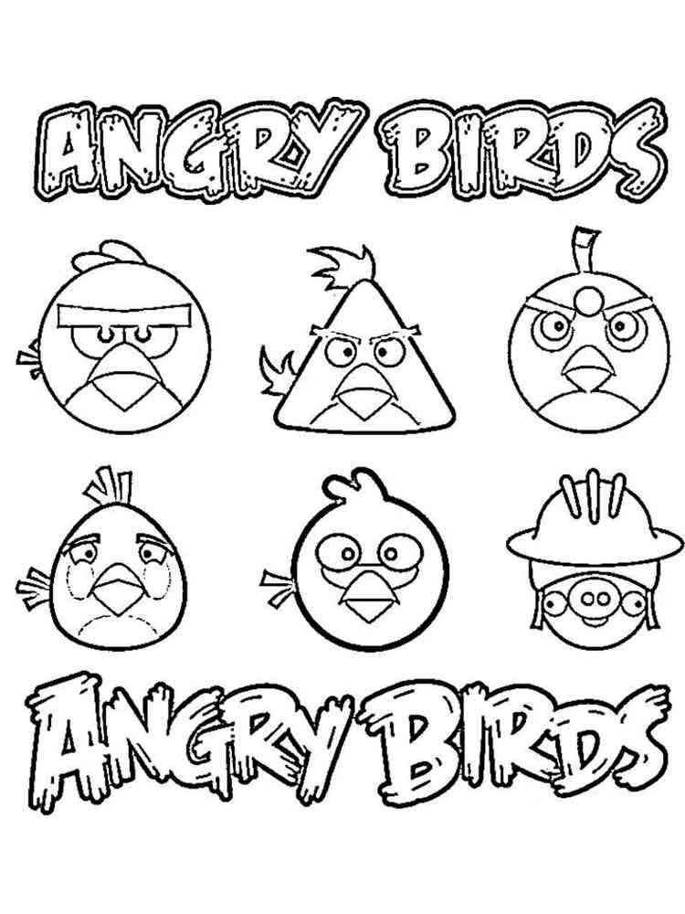 Simple Angry Birds coloring page
