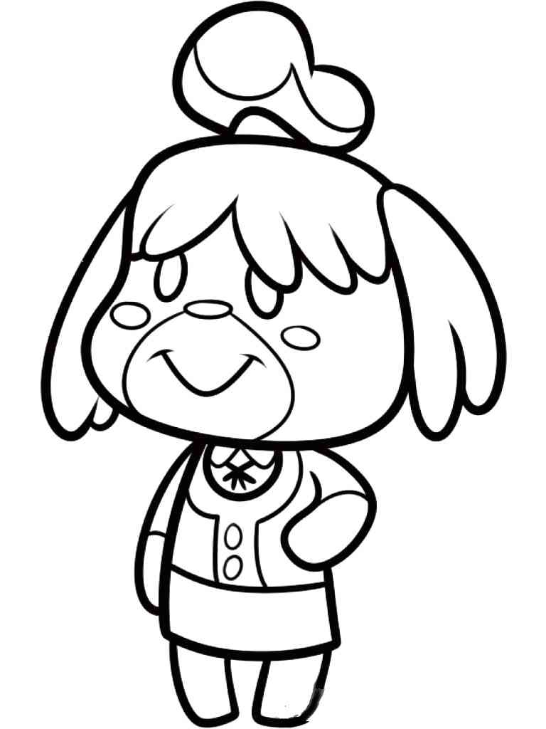 Isabelle Animal Crossing coloring page