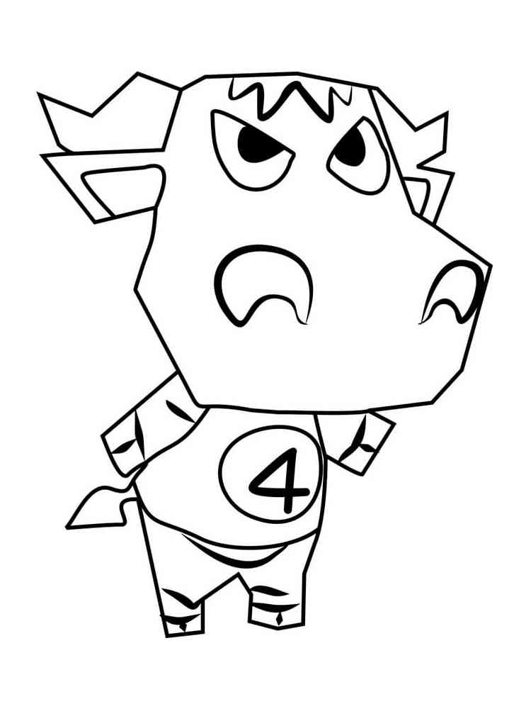 Chuck Animal Crossing coloring page