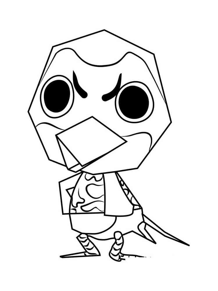 Peck Animal Crossing coloring page