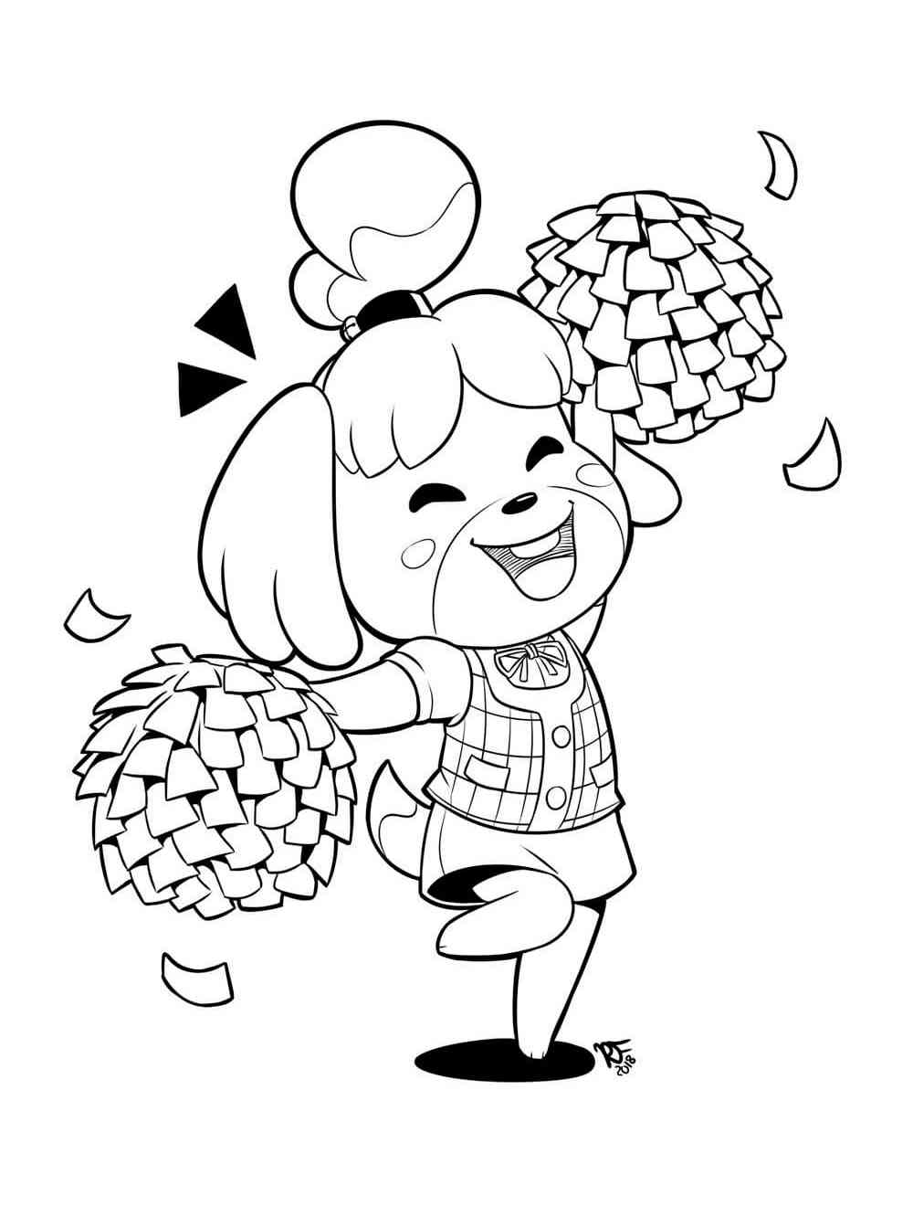 Isabelle Cheerleader coloring page