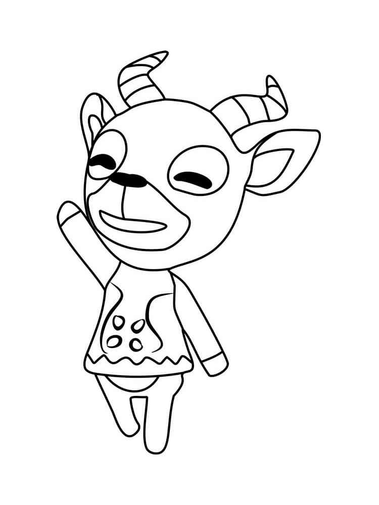 Deer Animal Crossing coloring page