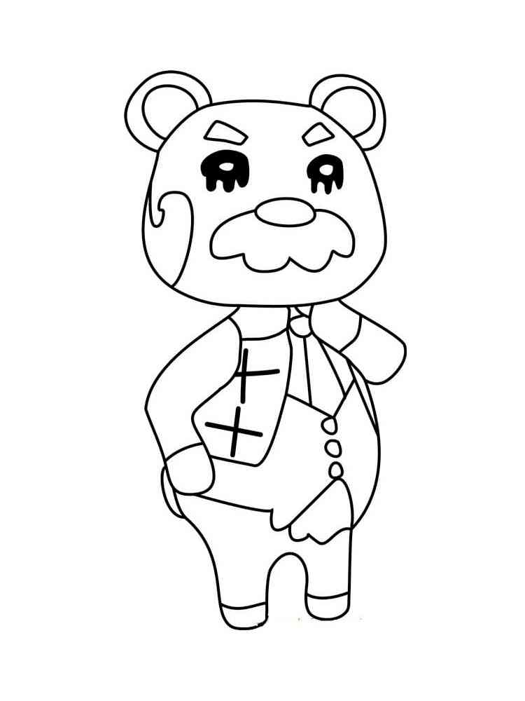 Beardo Animal Crossing coloring page