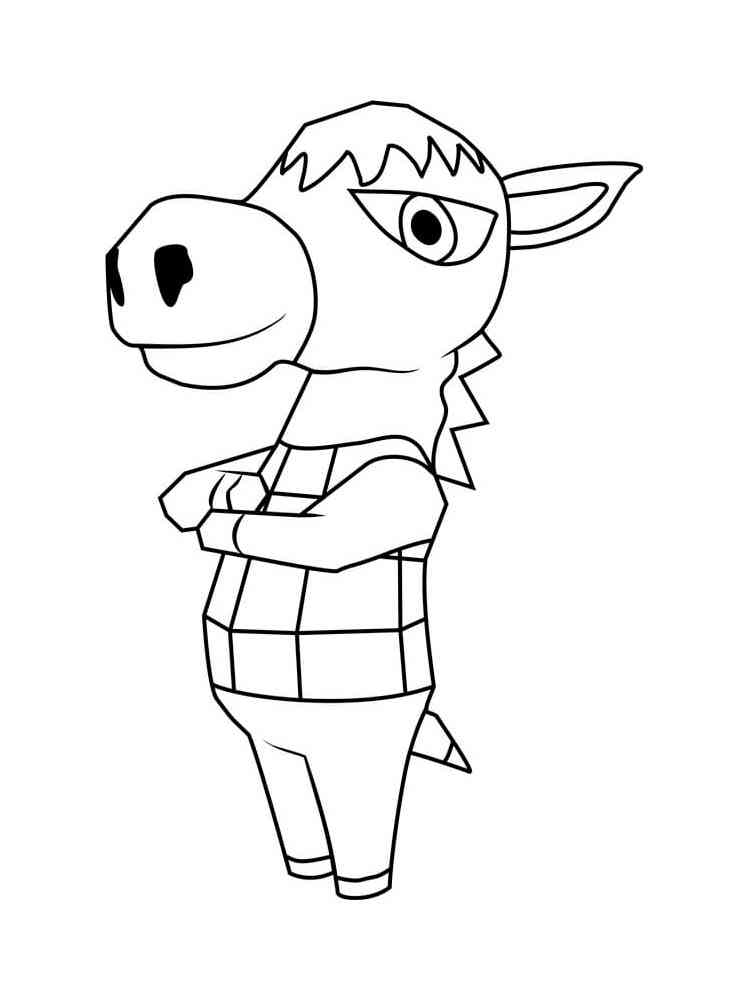 Roscoe Animal Crossing coloring page