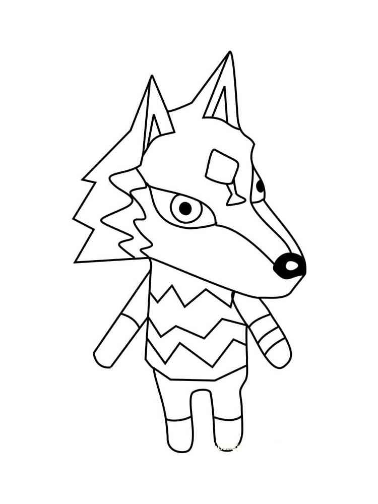 Wolf Animal Crossing coloring page