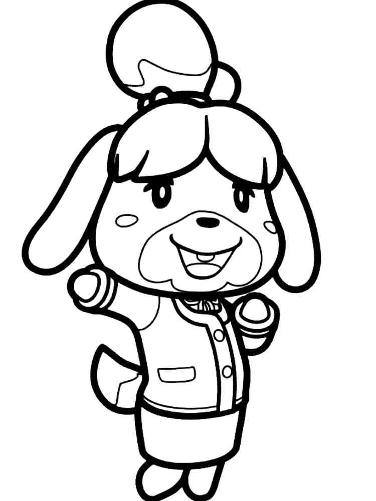 Isabelle Animal Crossing coloring page