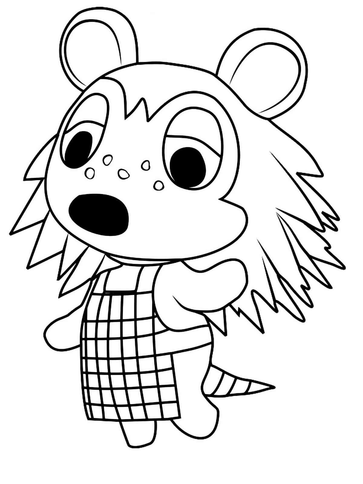 Sable from Animal Crossing coloring page