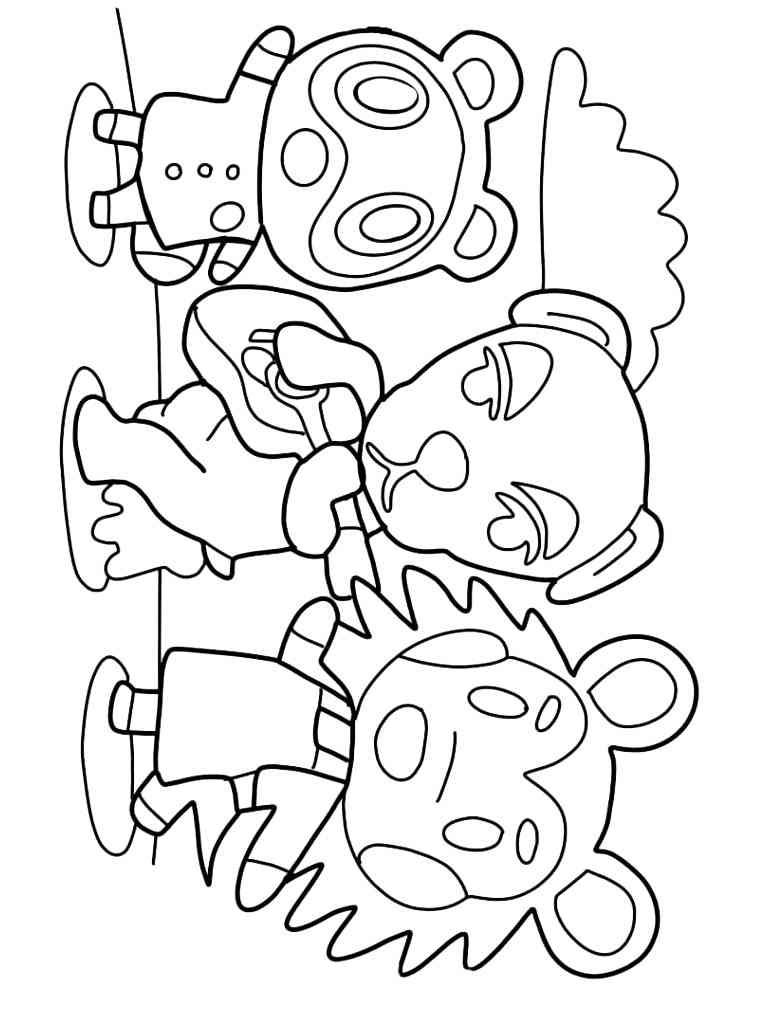 Simple Animal Crossing coloring page