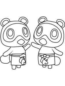Timmy and Tommy Animal Crossing coloring page