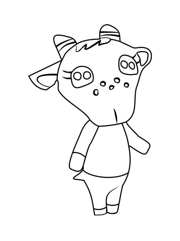 Chevre Animal Crossing coloring page