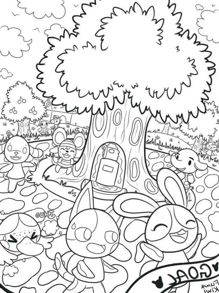 Funny Animal Crossing coloring page