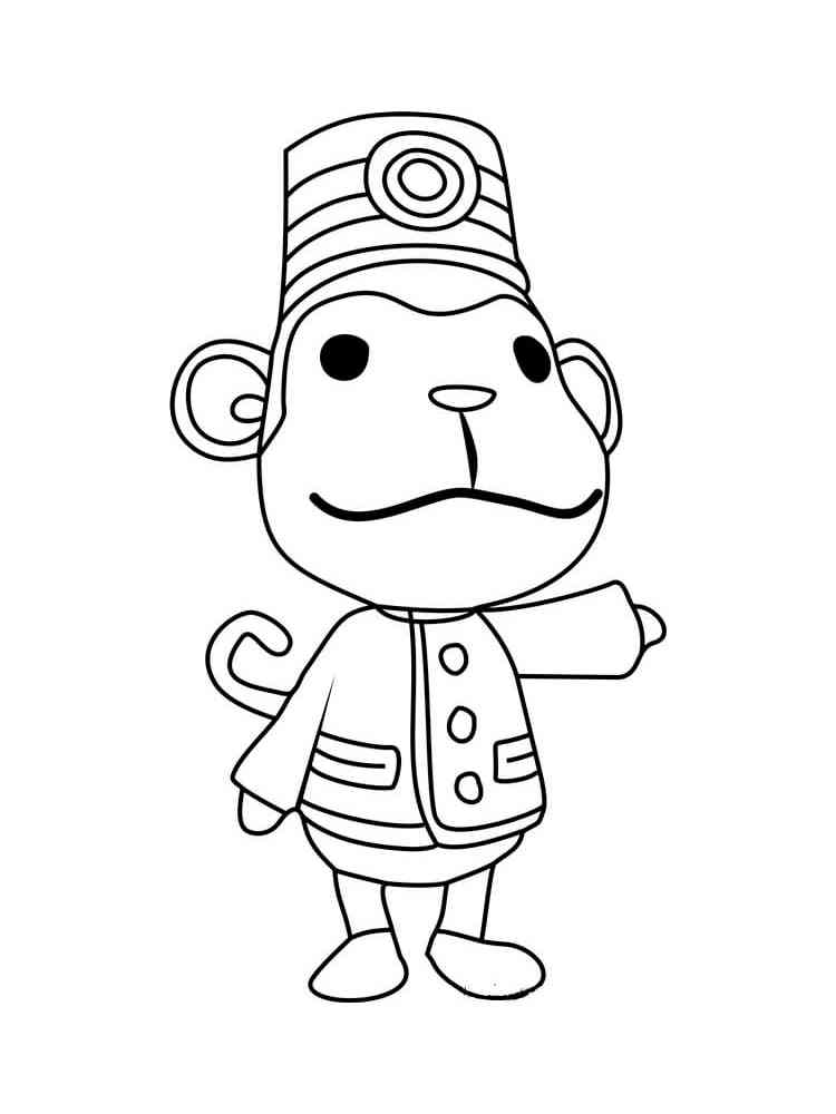 Porter Animal Crossing coloring page