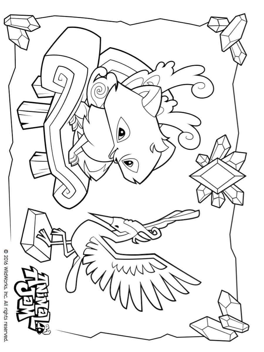 Mira and Arctic Fox Animal Jam coloring page
