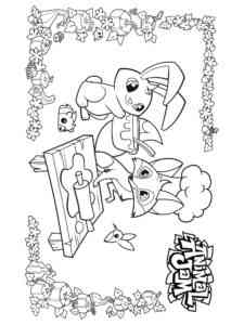 Fox and Bunny Animal Jam coloring page