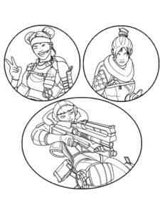 Girls from Apex Legends coloring page