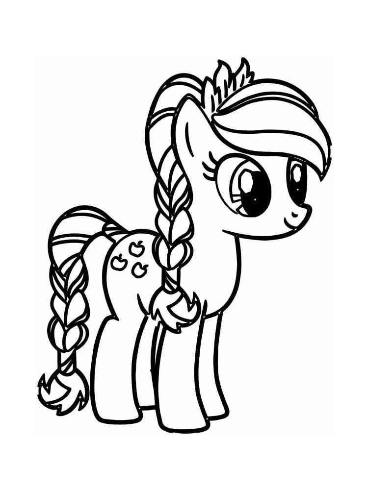 Applejack with pigtail coloring page