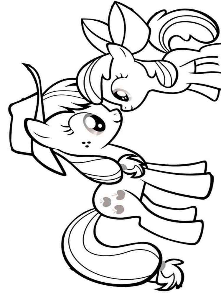 Applejack and Apple Bloom coloring page