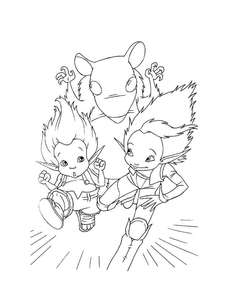 Arthur and Betameche run away coloring page
