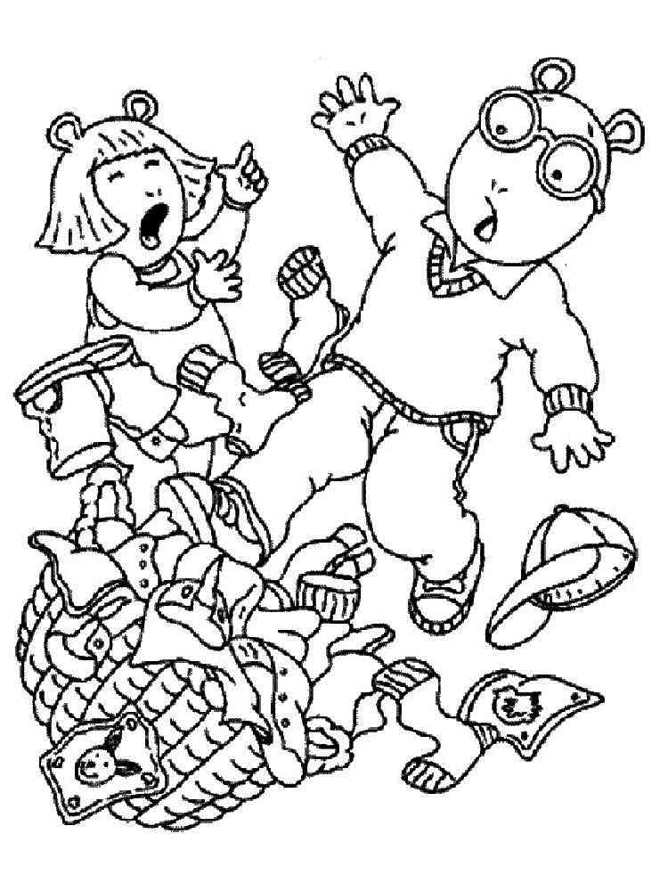 Arthur and D.W. Read coloring page