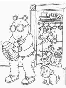 Arthur with a ball coloring page