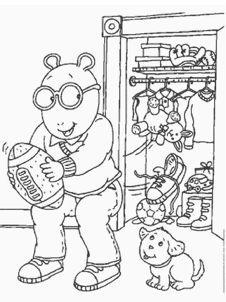 Arthur with a ball coloring page
