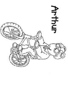 Arthur on a bike coloring page
