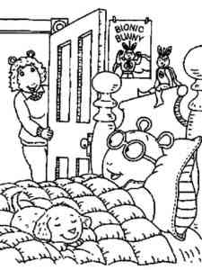 Arthur goes to bed coloring page