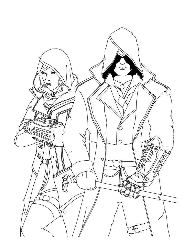 Two Assassins coloring page
