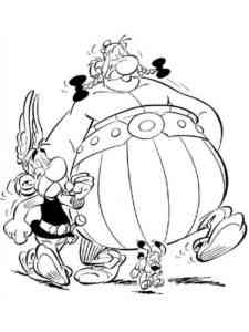 Dogmatix, Asterix and Obelix coloring page