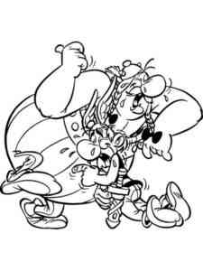 Asterix and Obelix are crying coloring page