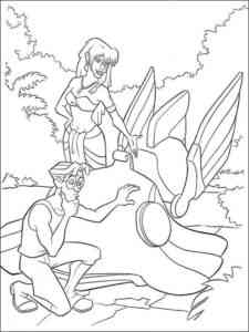 Milo and flying machine coloring page