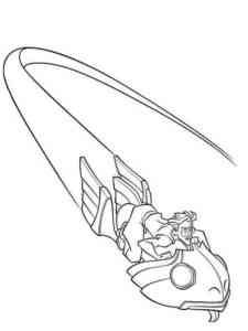 Milo on the flying machine coloring page