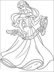 Aurora with Garland coloring page