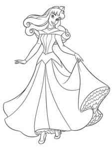 Princess Aurora is dancing coloring page