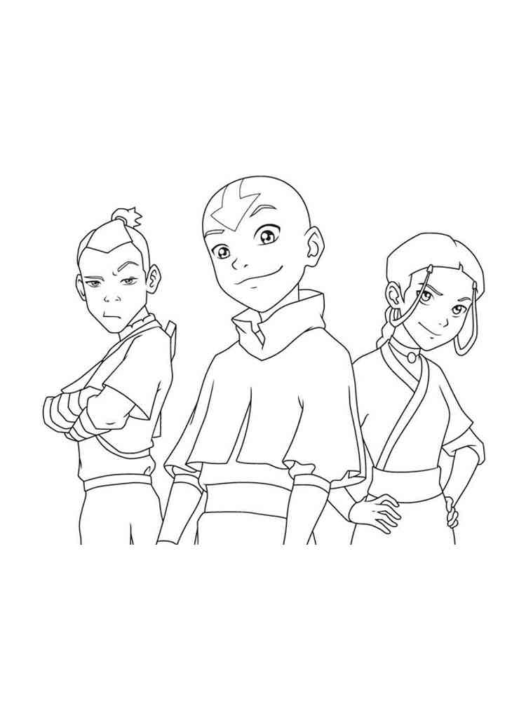 Avatar with friends coloring page