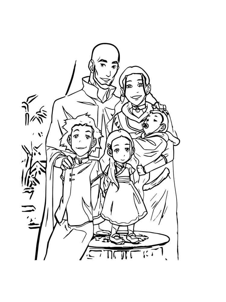 Aang Family coloring page