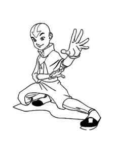 Avatar in fighting stance coloring page
