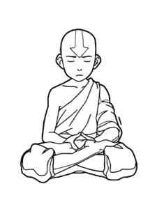 Avatar meditates coloring page
