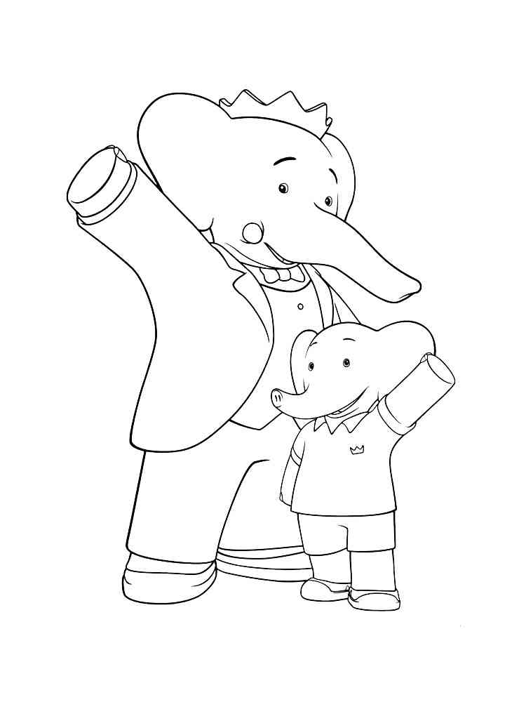 Babar and Arthur coloring page