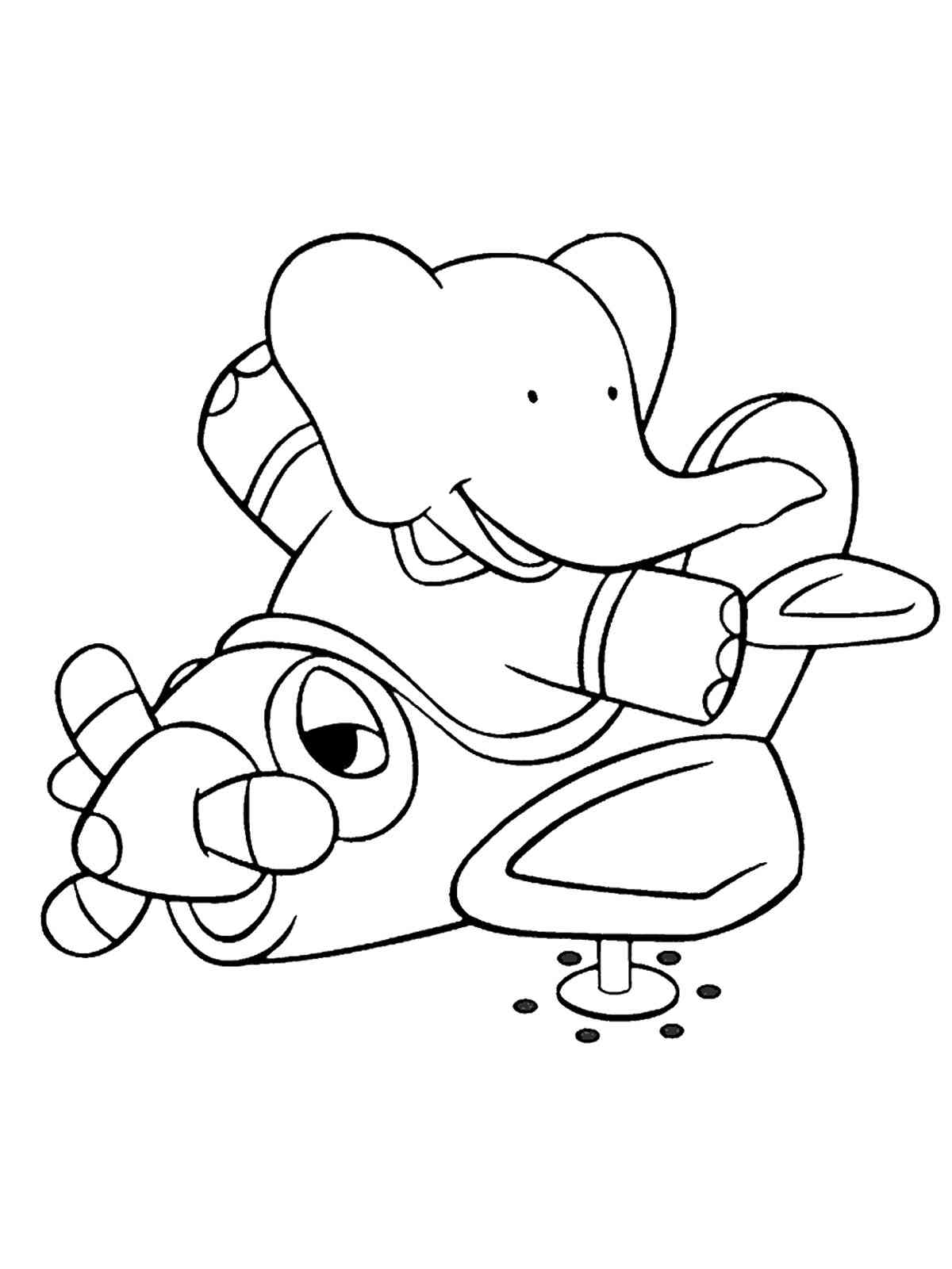 Arthur on a plane coloring page