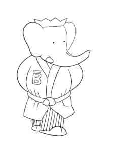 Babar in the robe coloring page