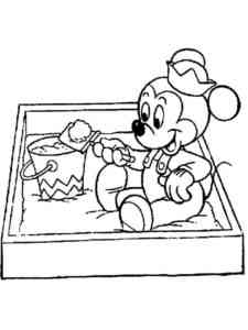 Cute Baby Mickey Mouse coloring page