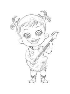 Baby Hazel with Guitar coloring page