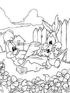 Babies Wile E. Coyote and Road Runner coloring page