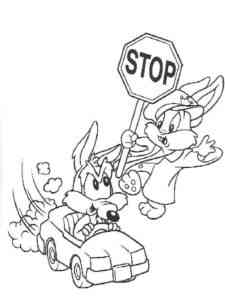Babies Wile E. Coyote and Bugs Bunny coloring page