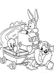 Babies Wile E. Coyote, Tweety and Taz coloring page