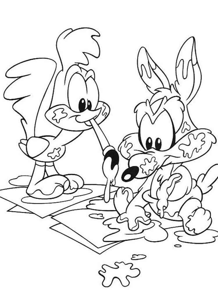 Babies Road Runner and Wile E. Coyote coloring page