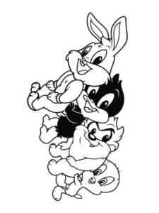Babies Babies Bunny, Tweety, Taz, Daffy Duck coloring page