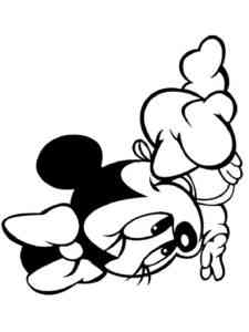 Baby Minnie Mouse crawls coloring page