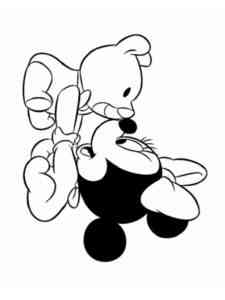 Baby Minnie Mouse with Toy coloring page